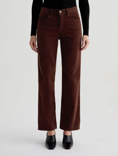Ag Women's Brinley Corduroy Mid-rise Straight Pants In Coffee Bean In Brown