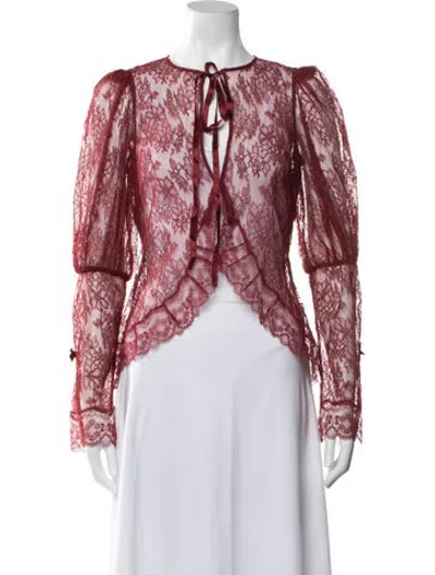 Pre-owned Agent Provocateur Lace Pattern Lace Trim Embellishment Lounge Set In Red