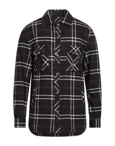 Agho Man Shirt Dark Brown Size M Cotton