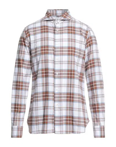 Agho Man Shirt Tan Size 16 ½ Cotton In Brown