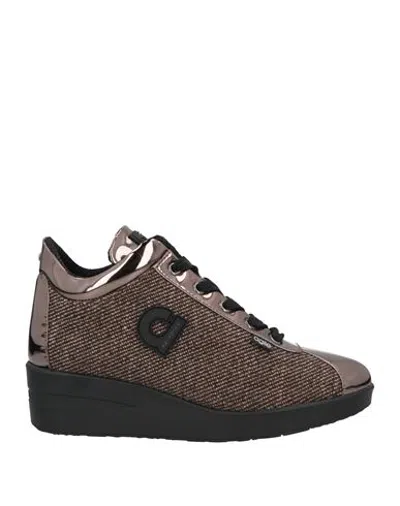 Agile By Rucoline Woman Sneakers Bronze Size 8 Textile Fibers In Yellow