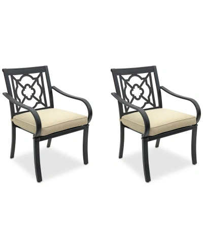 Agio St Croix Outdoor 2-pc Dining Chair Bundle Set In Straw Natural