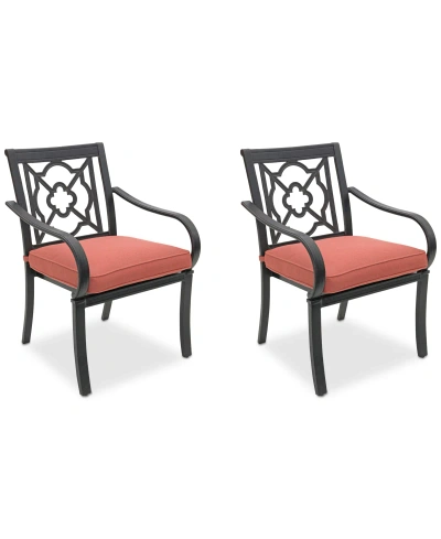 Agio St Croix Outdoor 2-pc Dining Chair Bundle Set In Peony Brick Red