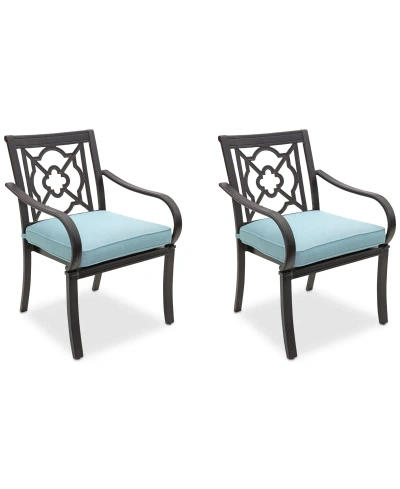 Agio St Croix Outdoor 2-pc Dining Chair Bundle Set In Spa Light Blue