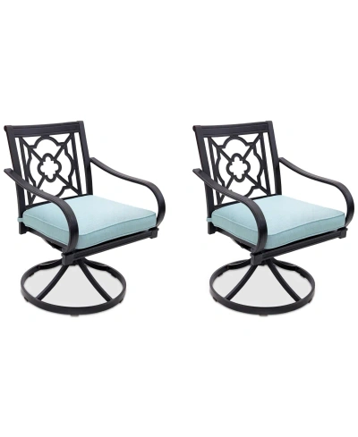 Agio St Croix Outdoor 2-pc Swivel Chair Bundle Set In Spa Light Blue