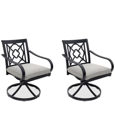 Agio St Croix Outdoor 2-pc Swivel Chair Bundle Set In Oyster Light Grey