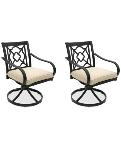Agio St Croix Outdoor 2-pc Swivel Chair Bundle Set In Straw Natural
