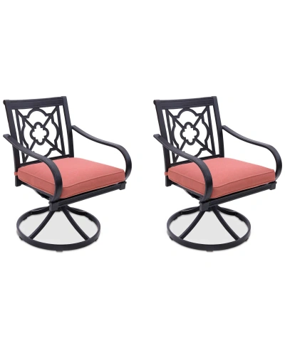 Agio St Croix Outdoor 2-pc Swivel Chair Bundle Set In Peony Brick Red