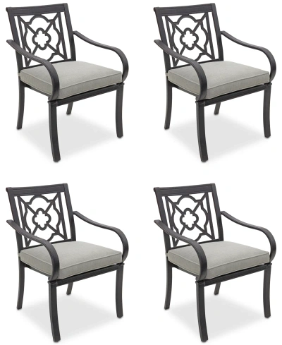 Agio St Croix Outdoor 4-pc Dining Chair Bundle Set In Oyster Light Grey