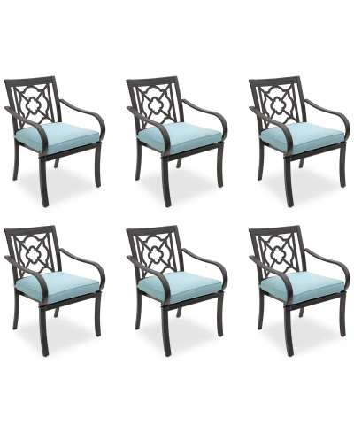 Agio St Croix Outdoor 6-pc Dining Chair Bundle Set In Spa Light Blue