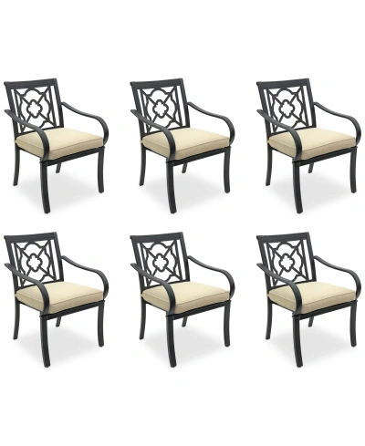 Agio St Croix Outdoor 6-pc Dining Chair Bundle Set In Straw Natural