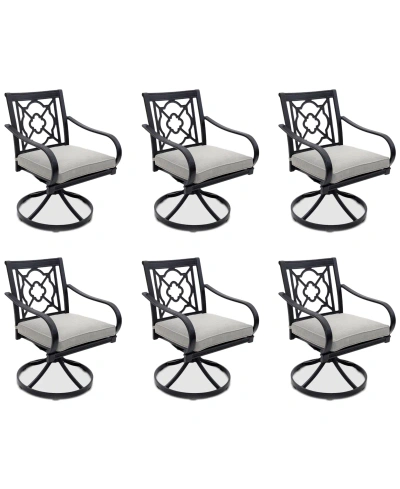 Agio St Croix Outdoor 6-pc Swivel Chair Bundle Set In Oyster Light Grey