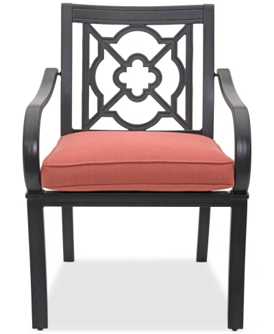 Agio St Croix Outdoor Dining Chair In Peony Brick Red