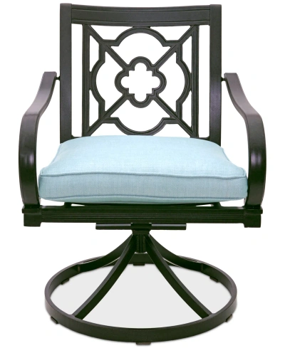 Agio St Croix Outdoor Swivel Chair In Spa Light Blue