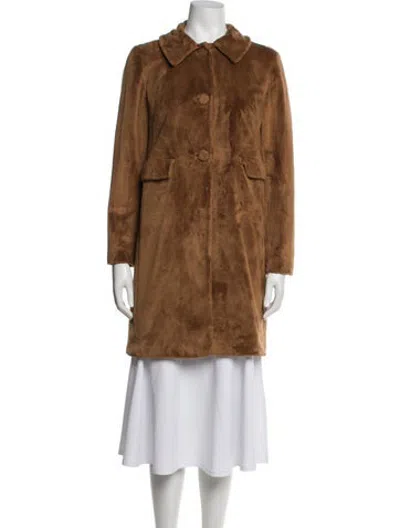Pre-owned Agnès B. Faux Fur Coat In Brown