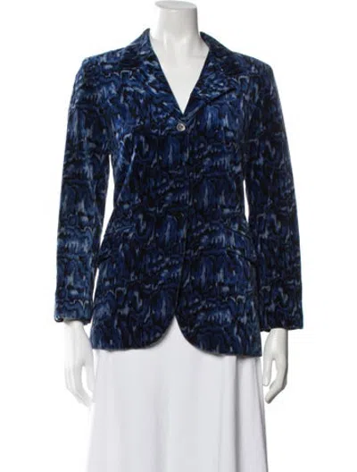 Pre-owned Agnès B. Patterned Blazer In Blue