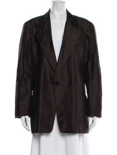 Pre-owned Agnès B. Silk Blazer In Brown