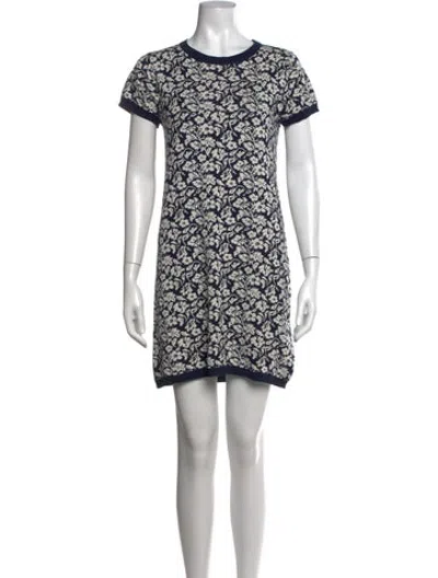 Pre-owned Agnès B. Silk Mini Dress In Blue