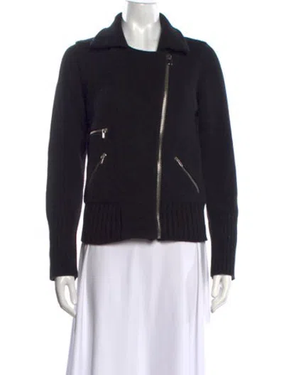 Pre-owned Agnona Cashmere Open Front Sweater In Black