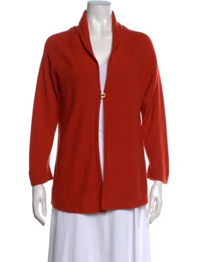 Pre-owned Agnona Cashmere Open Front Sweater In Orange