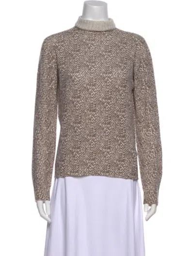 Pre-owned Agnona Cashmere Patterned Sweater In Neutrals