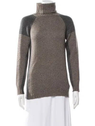 Pre-owned Agnona Cashmere Turtleneck Sweater In Grey