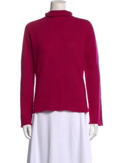 Pre-owned Agnona Cashmere Turtleneck Sweater In Pink