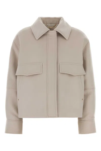 Agnona Cropped Bomber In Beige