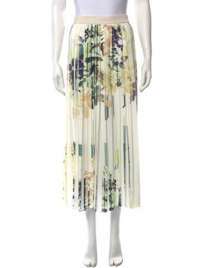 Pre-owned Agnona Floral Print Midi Length Skirt W/ Tags In Multicolor