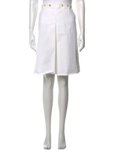 Pre-owned Agnona Silk Knee-length Skirt In White