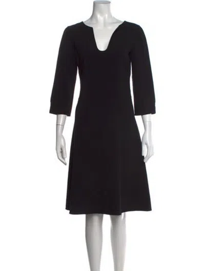 Pre-owned Agnona Virgin Wool Knee-length Dress In Black