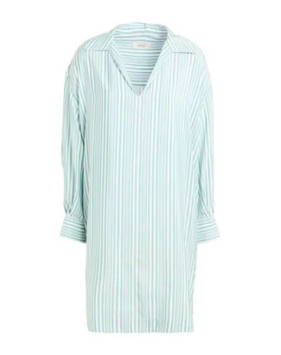 Agnona Woman Mini Dress Sage Green Size 10 Silk In Blue