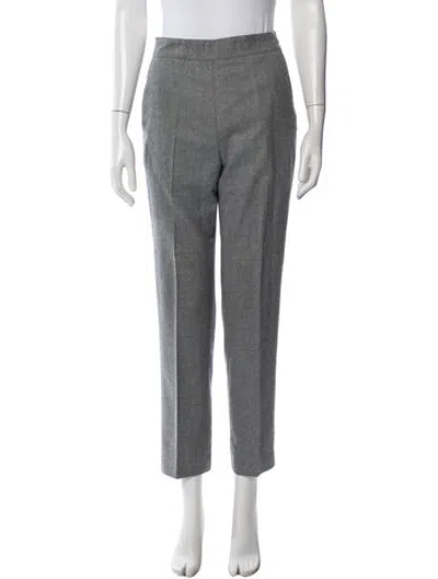 Pre-owned Agnona Wool Straight Leg Pants In Grey