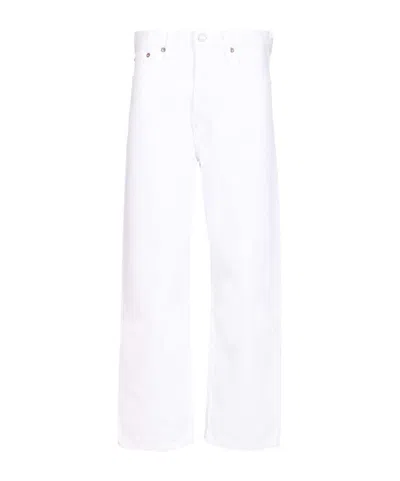 Agolde 90's Crop Jeans Made From White Cotton Denim By .