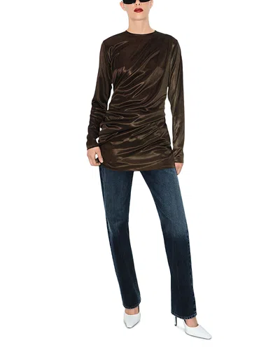 Agolde 90's Pinch Waist High Rise Straight Jeans In Central In Brown