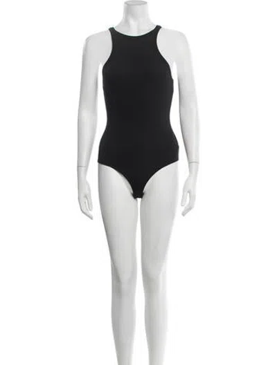 Pre-owned Agolde Crew Neck Sleeveless Bodysuit In Black