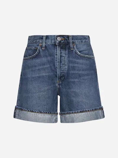 Agolde Dame Denim Shorts In Blue