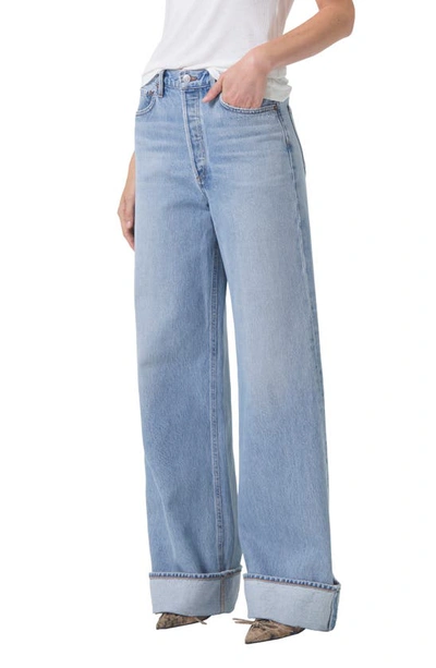 Agolde Dame High Waist Wide Leg Organic Cotton Jeans In Showdown