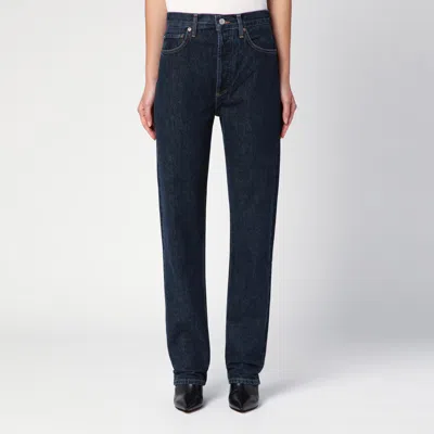 Agolde Dark Blue Jeans In Organic Denim