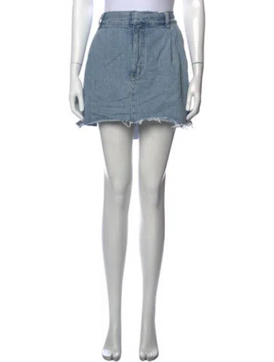 Pre-owned Agolde Distressed Accents Mini Skirt In Black