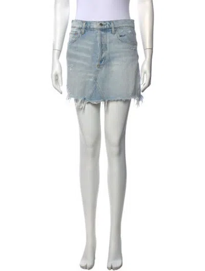 Pre-owned Agolde Distressed Accents Mini Skirt In Blue