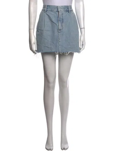 Pre-owned Agolde Distressed Accents Mini Skirt In Blue