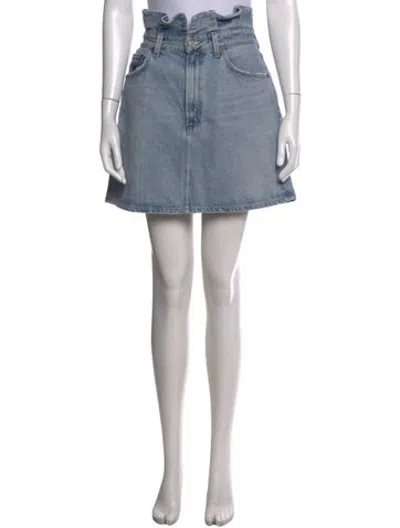 Pre-owned Agolde Distressed Accents Mini Skirt In Blue