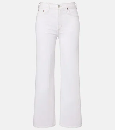 Agolde Harper Crop Wide-leg Jeans In White