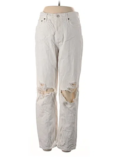 Pre-owned Agolde Jeans In Ivory