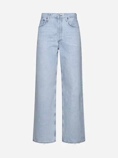 Agolde Low Slung Baggy Jeans Light Blue In Fragment
