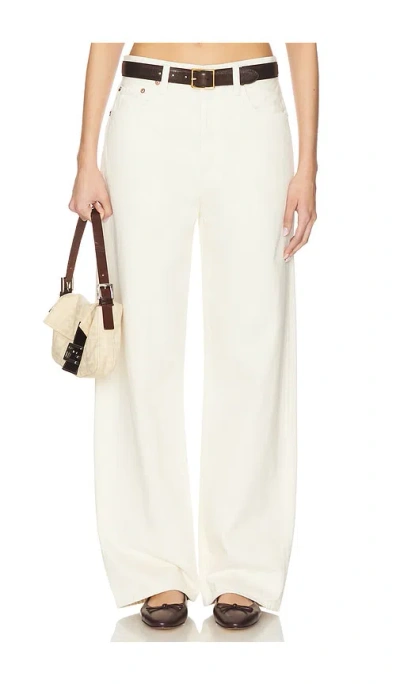 Agolde Womens Fortune Cookie (natural) 90's Straight-leg Mid-rise Cropped Denim Jeans In White