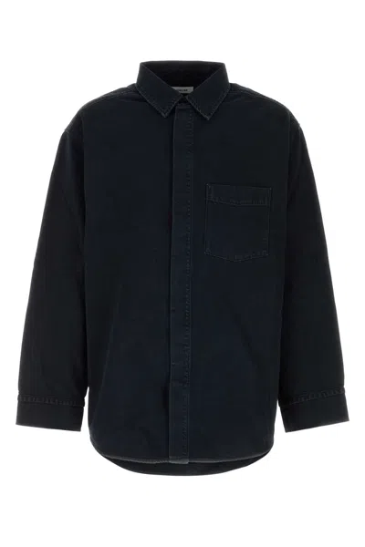 Agolde Midnight Denim Shirt In Blue
