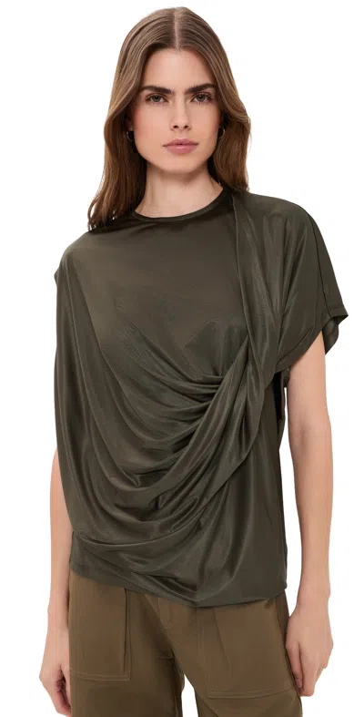 Agolde Milena Twist Top Bronze In Green