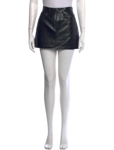 Pre-owned Agolde Mini Skirt In Black